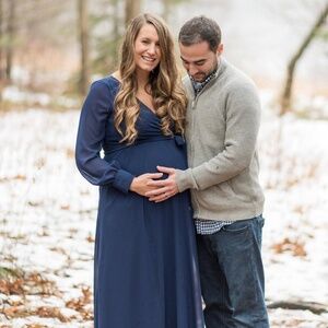 Pink Blush Blue maternity dress!